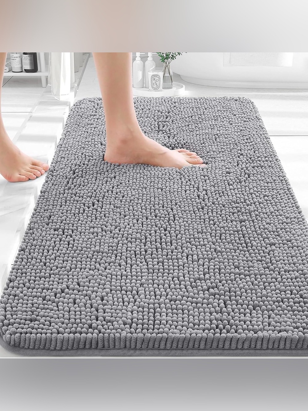 Ultra Soft Non-Slip Chenille Bath Mat